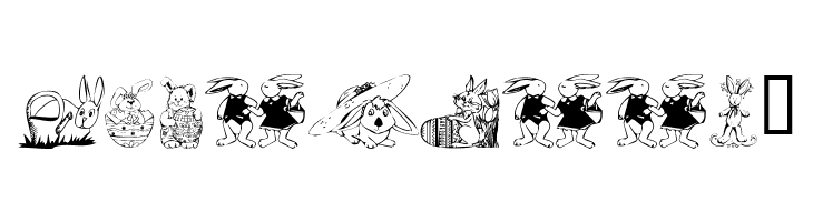 KR Easter Bunnies  Free Fonts Download
