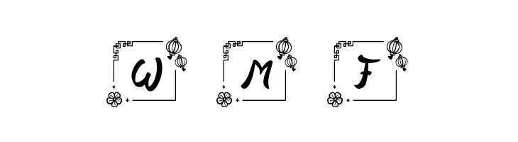 Nian Chinese Monogram Regular  Free Fonts Download