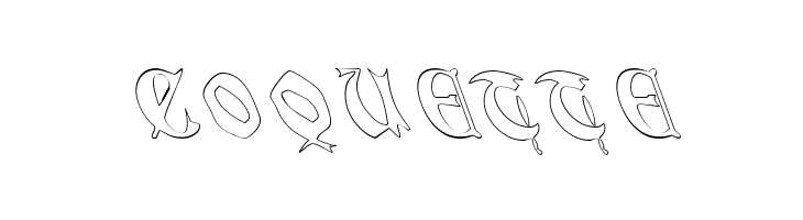 QuaelGothicHollowLeftyCondensed  Free Fonts Download