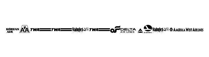 Airline Logos Past and Present  Free Fonts Download