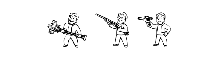 Pip Boy Weapons Dingbats  Free Fonts Download