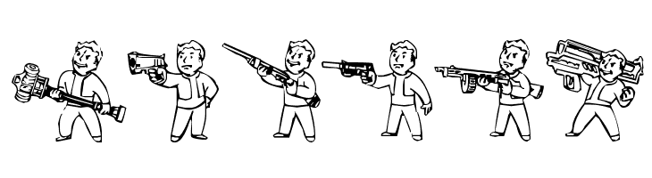 Pip Boy Weapons Dingbats  Free Fonts Download