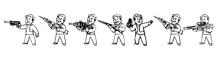 Pip Boy Weapons Dingbats  Free Fonts Download