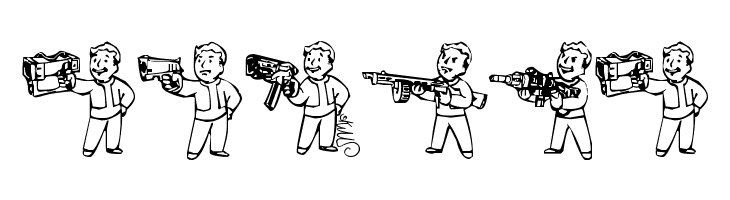 Pip Boy Weapons Dingbats  Free Fonts Download