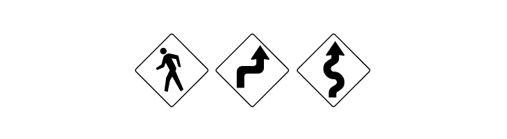 RoadWarningSign  Free Fonts Download
