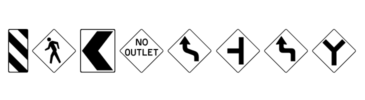 RoadWarningSign  Free Fonts Download