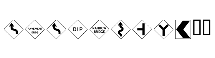 RoadWarningSign  Free Fonts Download