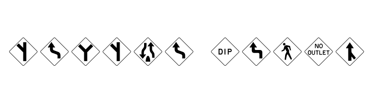 RoadWarningSign  Free Fonts Download