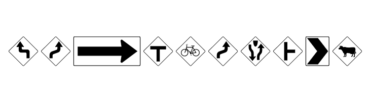RoadWarningSign  Free Fonts Download