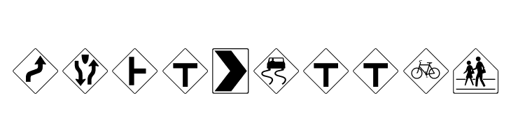 RoadWarningSign  Free Fonts Download