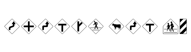 RoadWarningSign  Free Fonts Download
