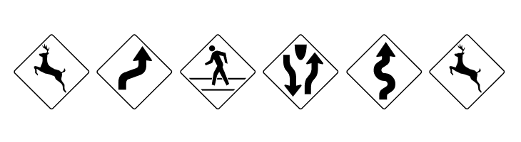 RoadWarningSign  Free Fonts Download