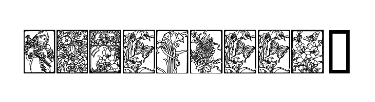 Art Nouveau Flowers  Free Fonts Download