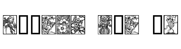 Art Nouveau Flowers  Free Fonts Download