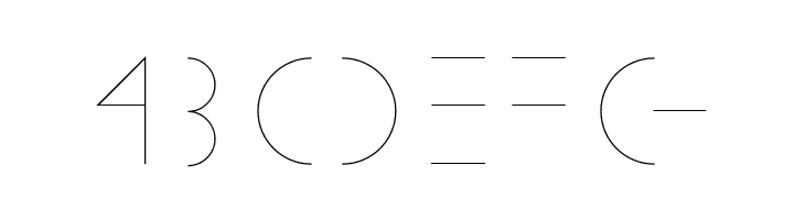 ABCDEFG Linearus Font