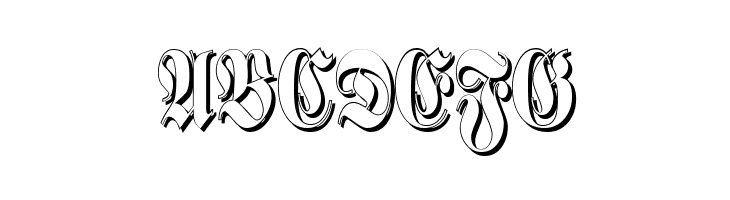 Schmalfette Fraktur Schattiert  Free Fonts Download