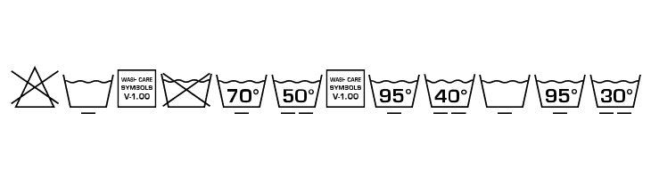Wash Care Symbols M54  Free Fonts Download