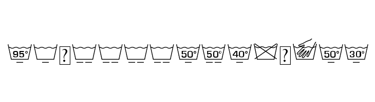 Wash Care Symbols M54  Free Fonts Download