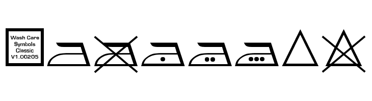 Wash Care Symbols Classic M54  Free Fonts Download