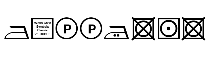 Wash Care Symbols Classic M54  Free Fonts Download