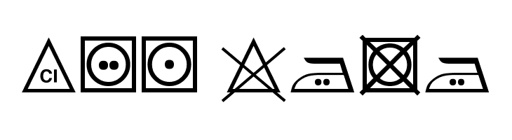 Wash Care Symbols Classic M54  Free Fonts Download