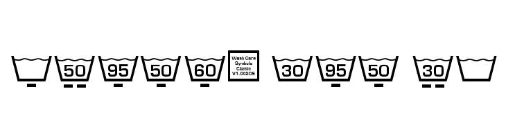 Wash Care Symbols Classic M54  Free Fonts Download