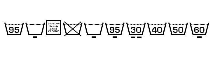 Wash Care Symbols Classic M54  Free Fonts Download
