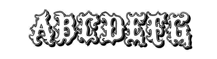 ABCDEFG VTKS Tattoo Shadow Font
