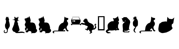 Cat Silhouettes  Free Fonts Download