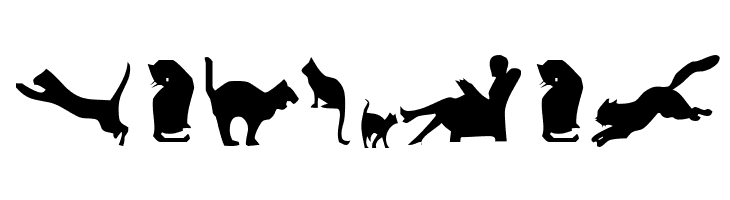 Cat Silhouettes  Free Fonts Download