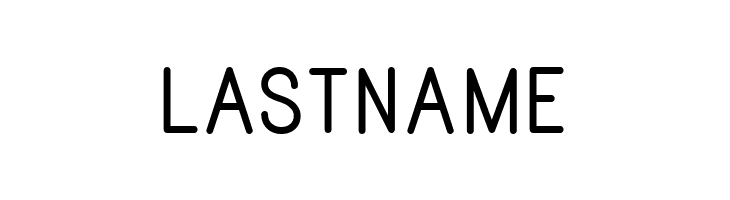 LASTNAME Print Bold Font