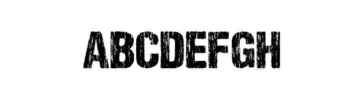 ABCDEFGH DCC-SharpDistressBlack Font