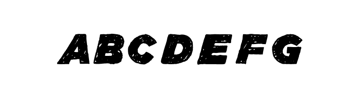 ABCDEFG Manhattan Hand Strong Italic Font