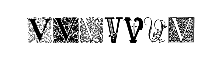 Ornamental Initials V  Free Fonts Download