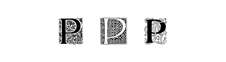 Ornamental Initials P  Free Fonts Download