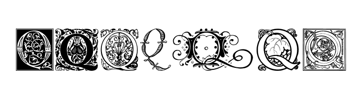 Ornamental Initials Q  Free Fonts Download