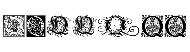 Ornamental Initials Q  Free Fonts Download