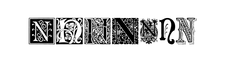 Ornamental Initials N  Free Fonts Download
