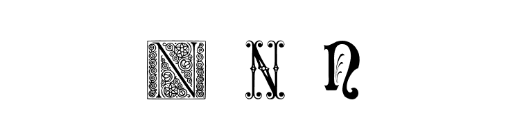 Ornamental Initials N  Free Fonts Download