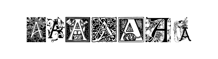 Art Nouveau Initials A  Free Fonts Download