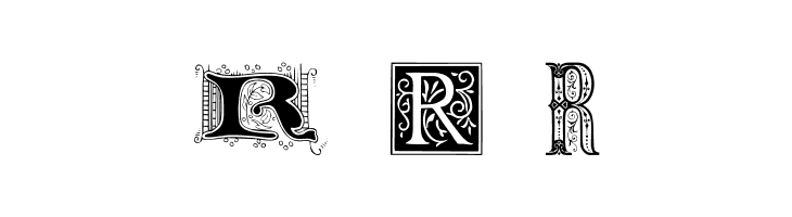 Ornamental Initials R  Free Fonts Download