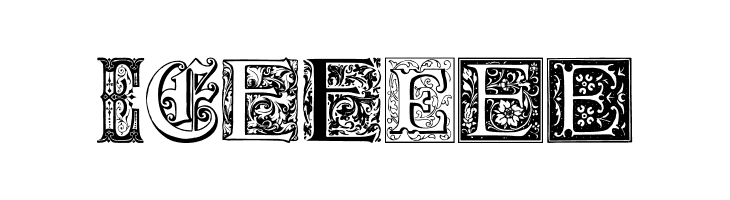 Ornamental Initials E  Free Fonts Download