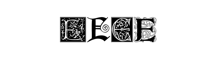 Ornamental Initials E  Free Fonts Download