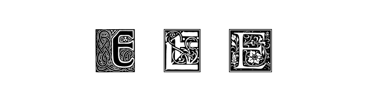 Ornamental Initials E  Free Fonts Download