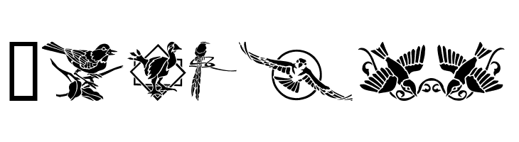 Bird Stencil Design II  Free Fonts Download