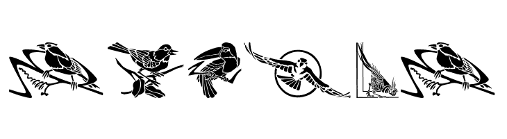 Bird Stencil Design II  Free Fonts Download