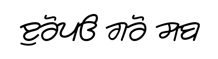 Rangsaaz gurmukhi cursive roman  Free Fonts Download