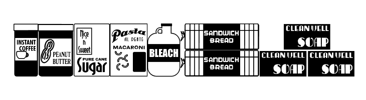 Grocery Items JL  Free Fonts Download