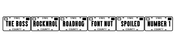 Vanity Plates JL  Free Fonts Download