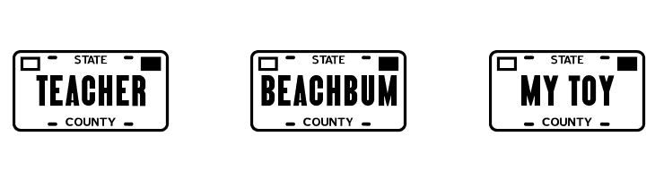 Vanity Plates JL  Free Fonts Download